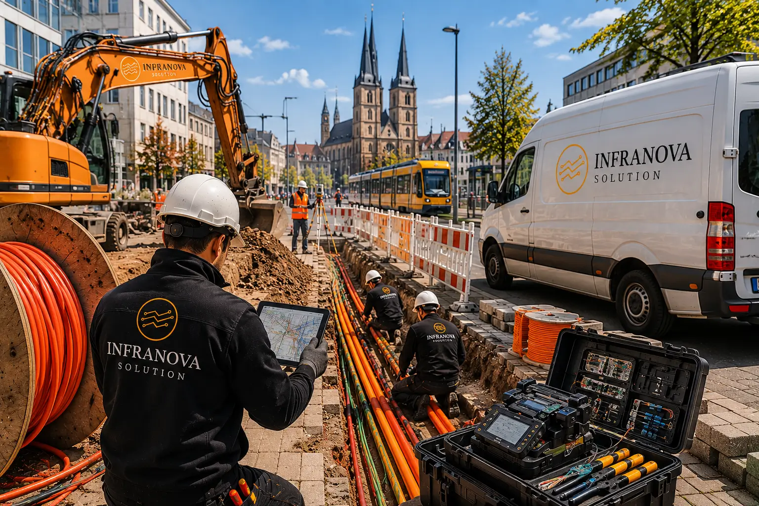 Trassenbau Halle (Saale) für moderne Glasfaserinfrastruktur und digitale Netzwerke