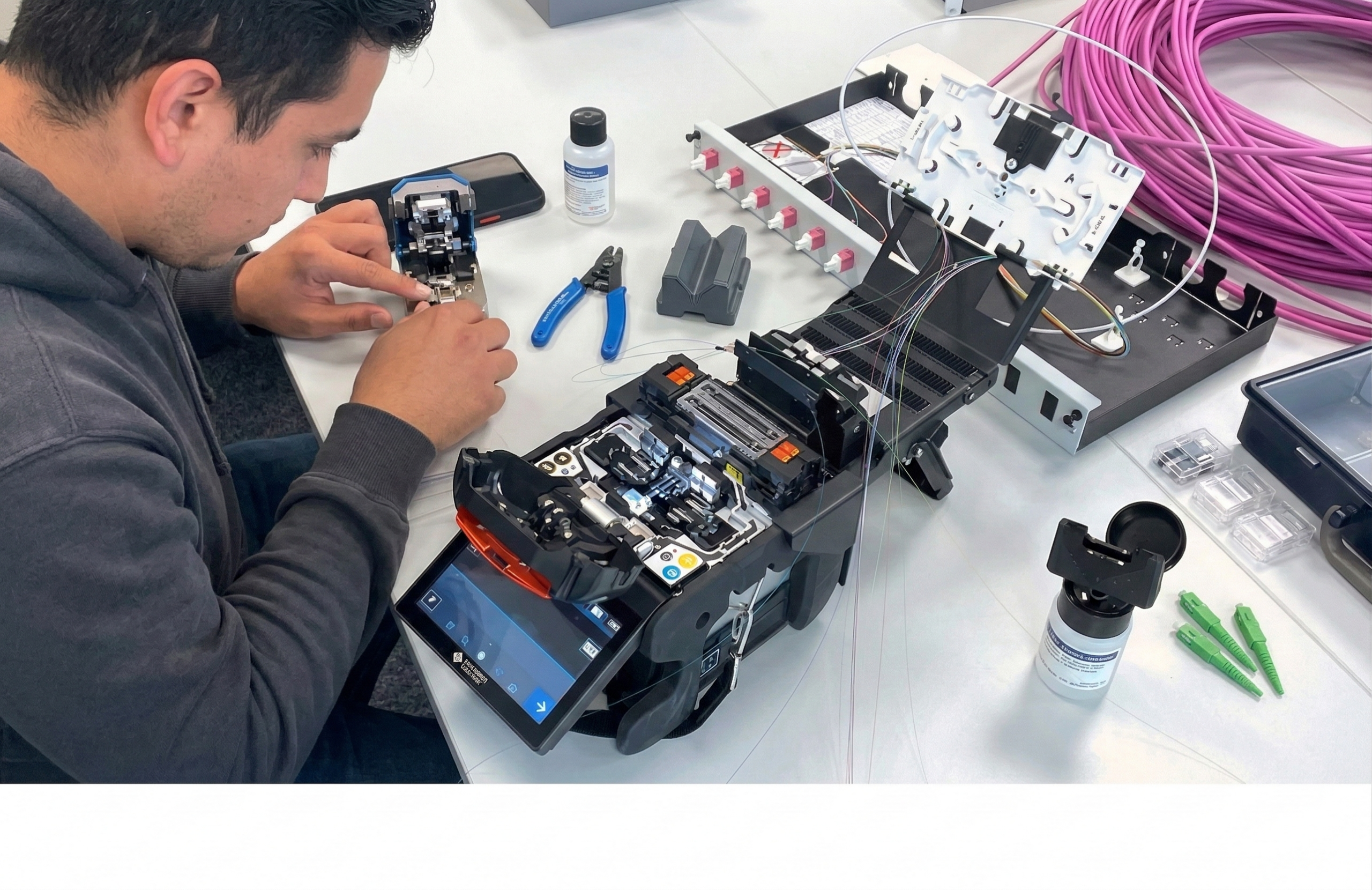 Glasfaser - Spleißarbeiten