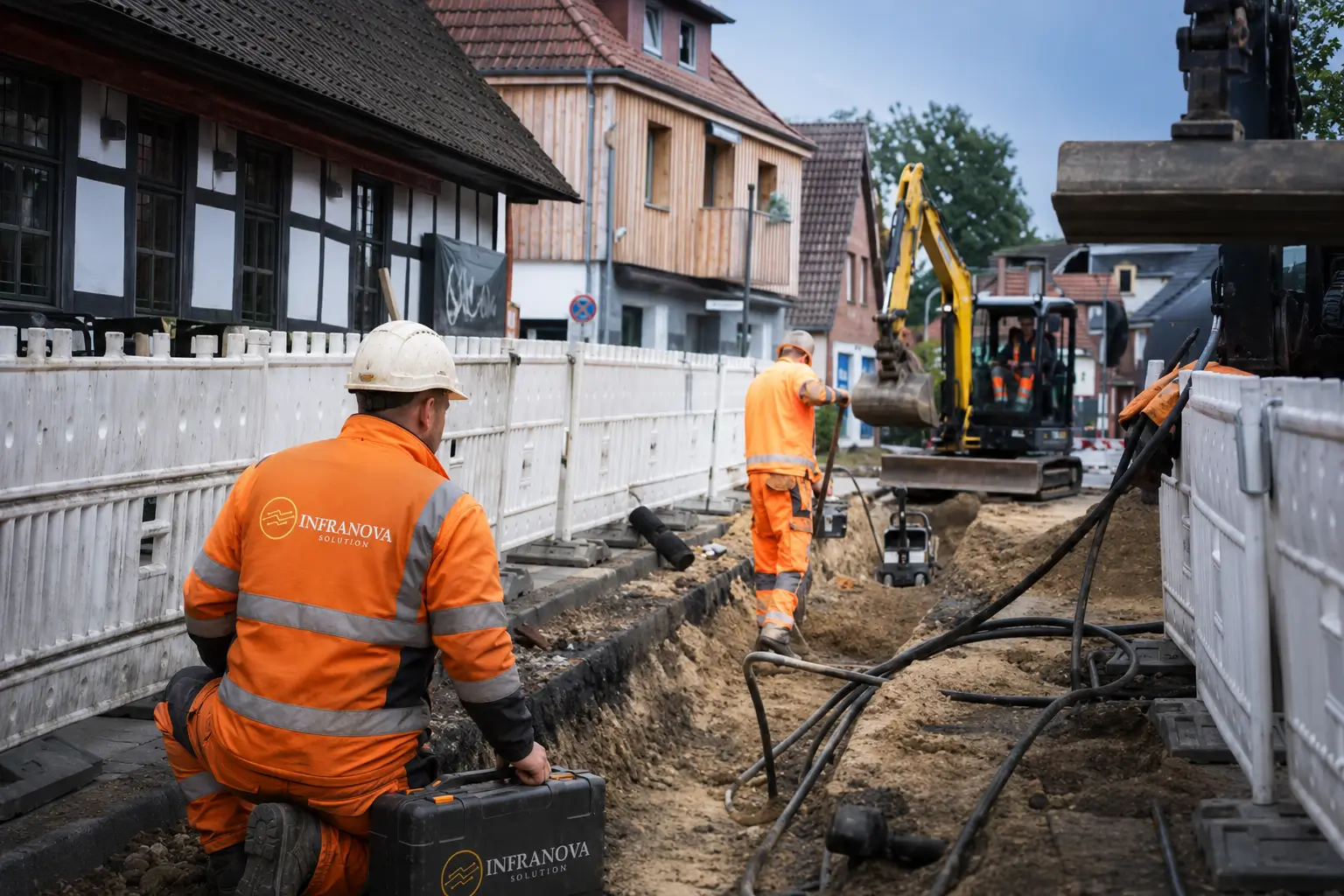 Professioneller Kabelleitungsbau in Hildesheim für Glasfaser, Energieversorgung und moderne Netzinfrastruktur. InfraNova Solution GmbH r