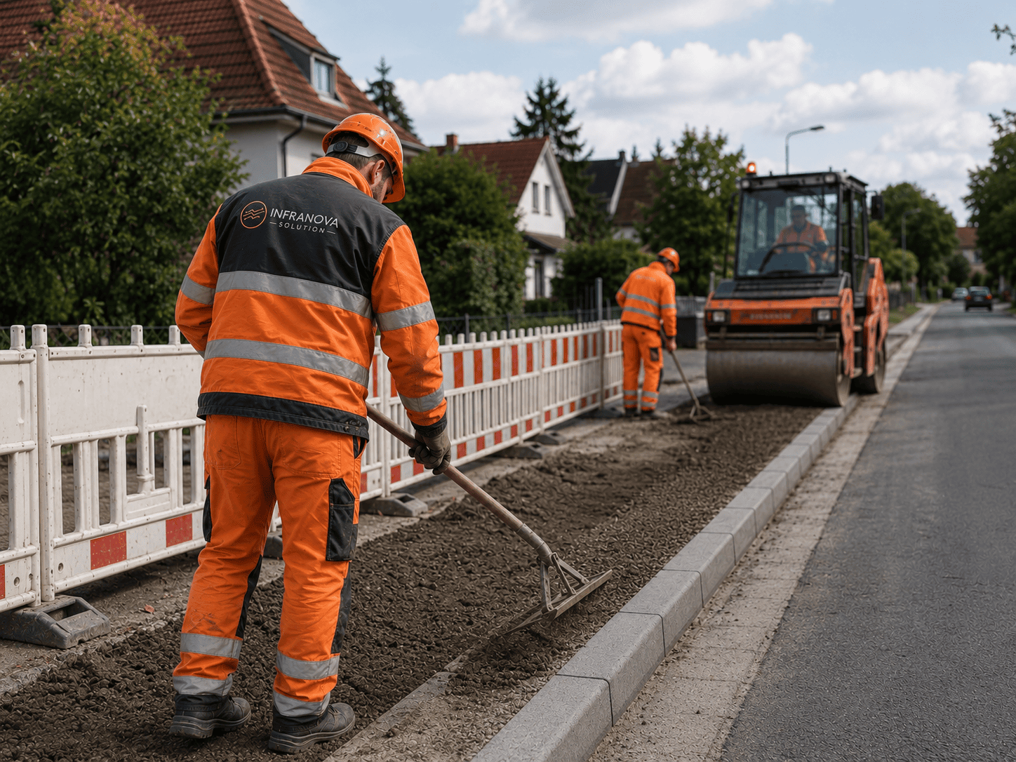 Bordstein- und Randsteinwiederherstellung nach Tiefbauarbeiten